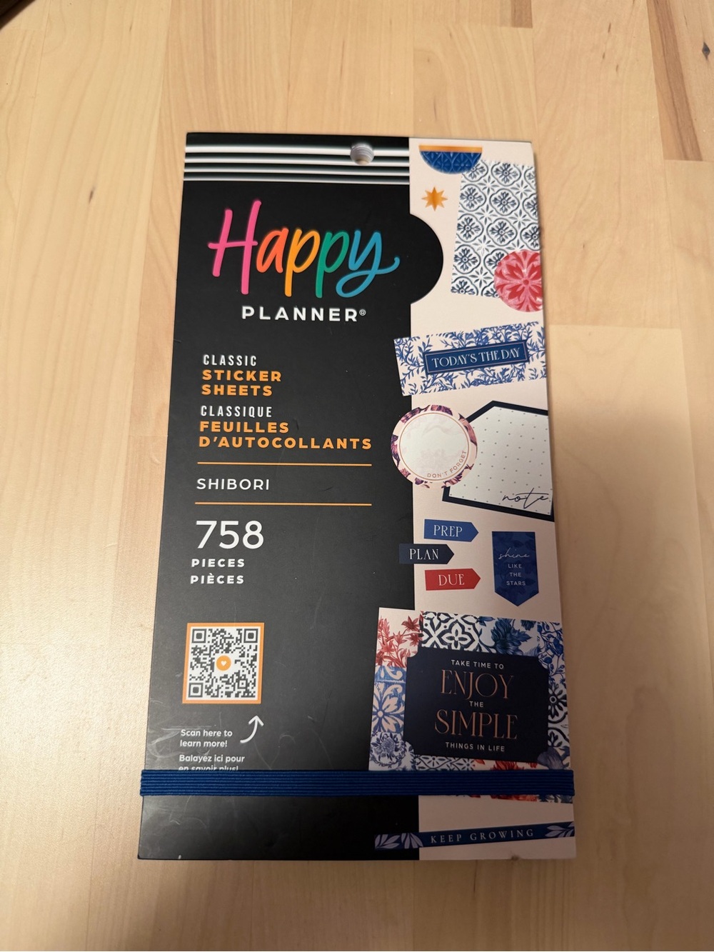Happy Planner Shibori Classic Sticker Sheets - Blue